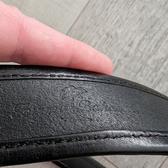 Tommy Bahama Black Brown Leather Belt Braided with Silver Buckle Size 44 - Picture 4 of 11